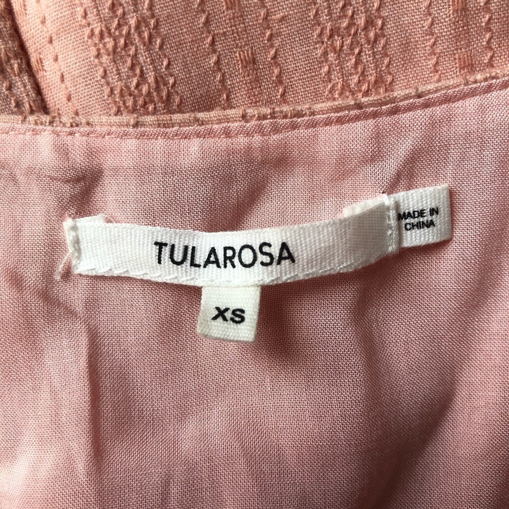 Tularosa Penny Mini Dress Size XS Pink Embroidered Tassels Boho Coquette Girlie - Picture 9 of 11